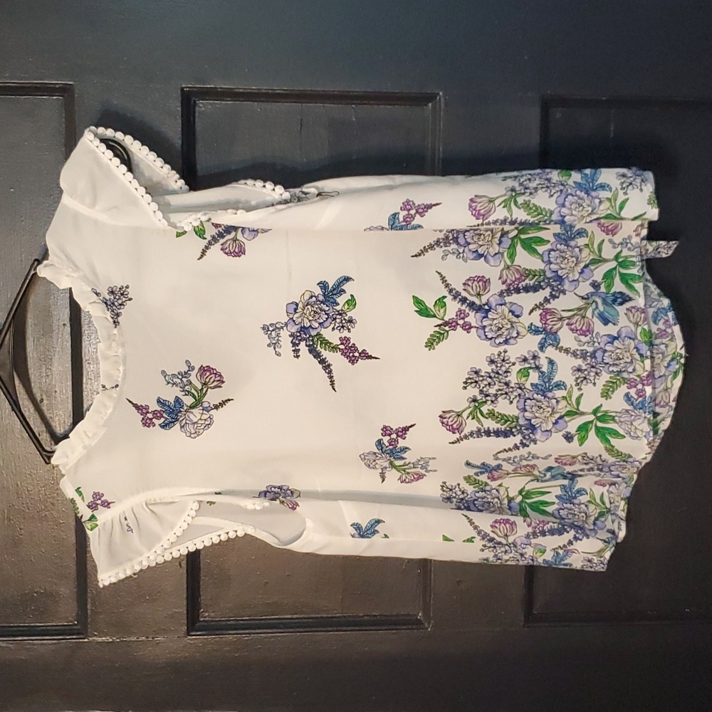 Floral Ruffle Sleeve Top